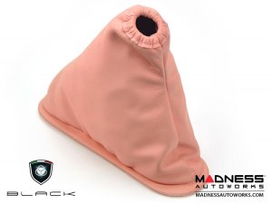 FIAT 500 eBrake Boot - Black Italy - Blush Pink Leather w/ White Stitching